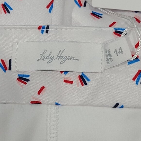 Lady Hagen Americana 17" Wrap Skort Sparklers White Women's Size 14 NWT WGH17439 - Picture 3 of 12